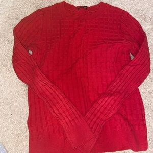 Ann Taylor Vibrant Red Crewneck Sweater